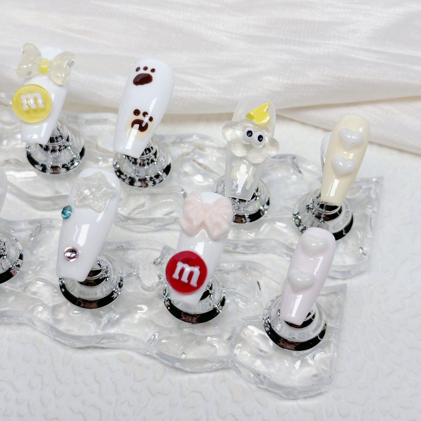 Sweet Candy Cartoon QL003 Press On Nails 🍬💅 | Handmade Cute 3D Press-On Nails, Reusable & Easy Apply