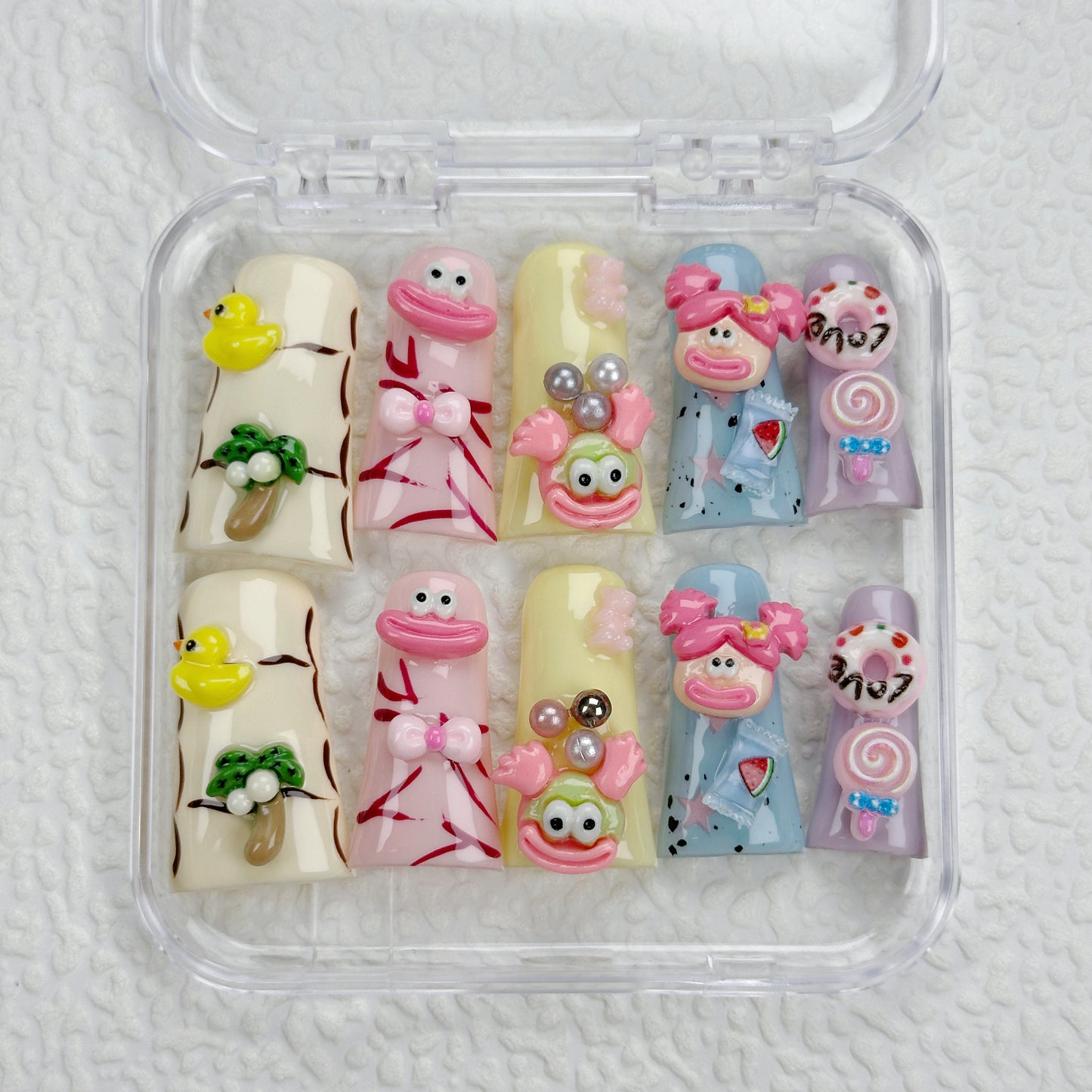 Sunset Seashell | Handmade Press-On Nails | Style No. A007 | Iridescent Chrome, Mermaid Vibe, Reusable Nail Set