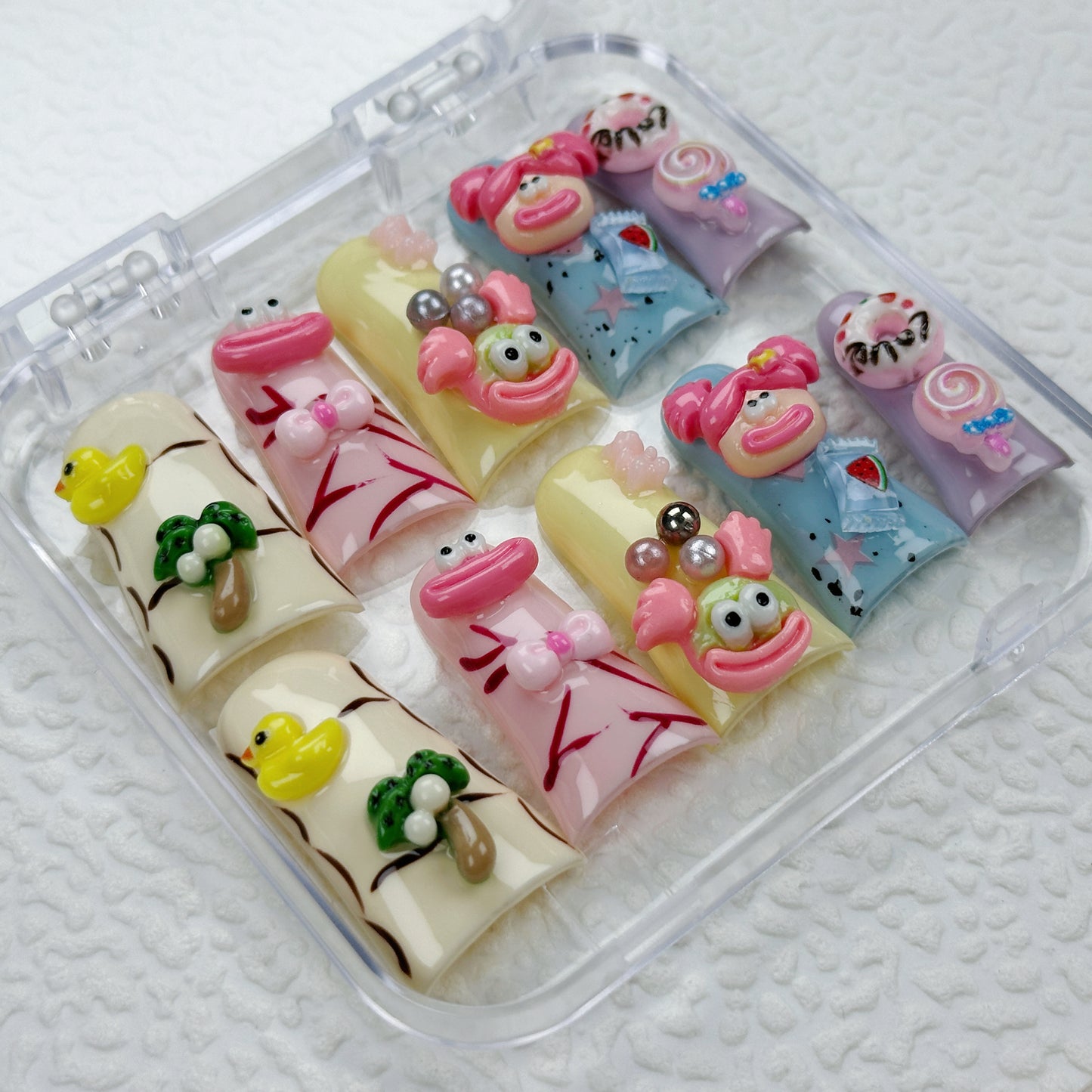 Sunset Seashell | Handmade Press-On Nails | Style No. A007 | Iridescent Chrome, Mermaid Vibe, Reusable Nail Set